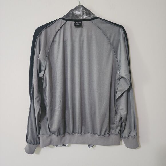G-Style USA Men's Velour Full-Zip Bomber Jacket Grey Black Unlined Size S - Picture 5 of 7